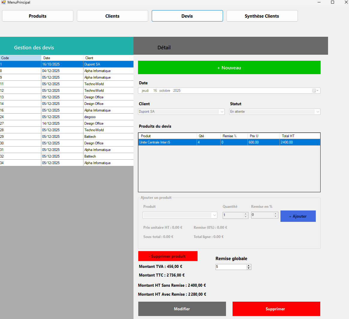 Projet Gestion Commerciale